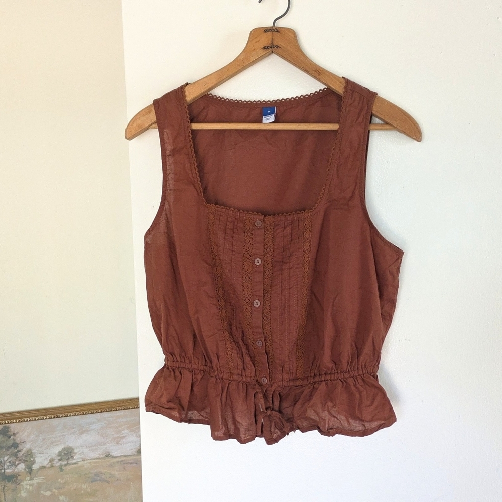 Sold! Chestnut Whimsical Tie Waist Blouse